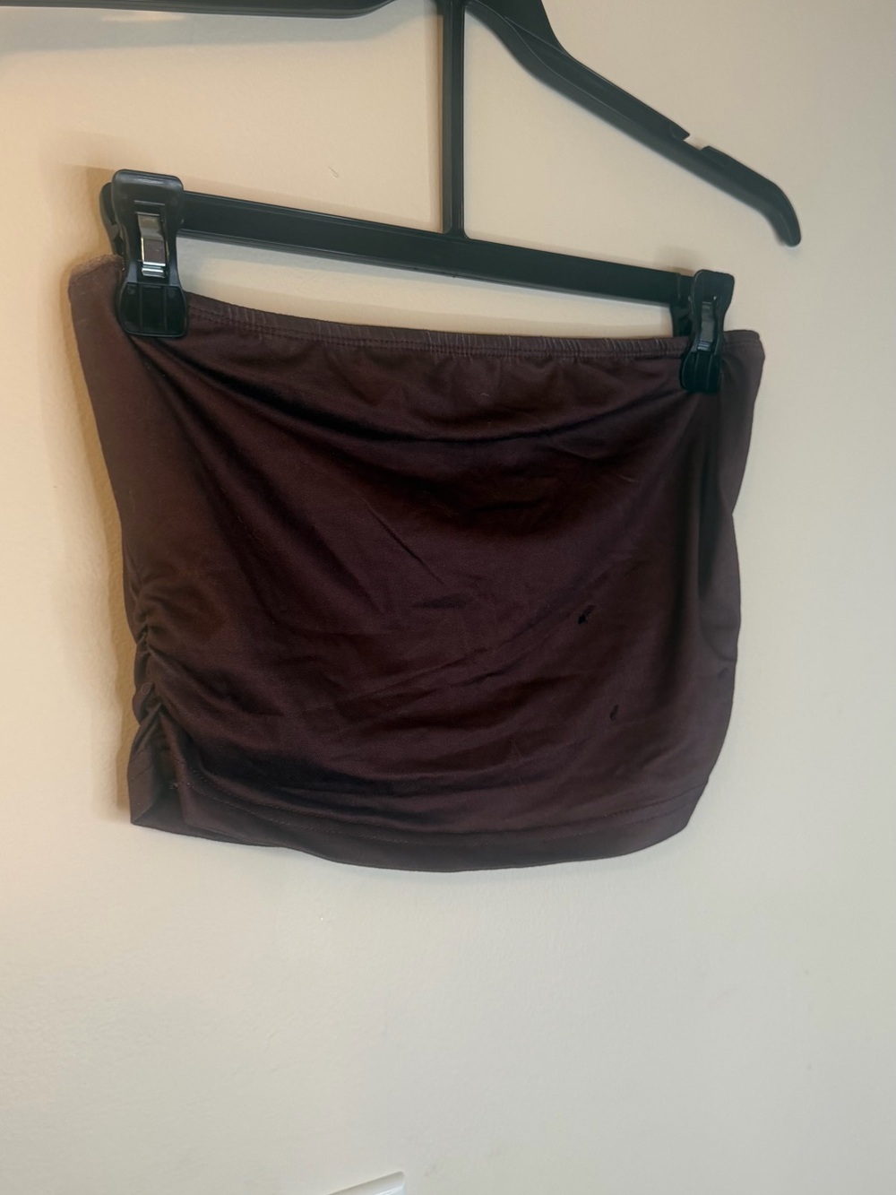 Women's Stretch Ruched Tube Top and Skirt set - Brown